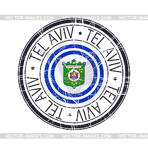 City of Tel Aviv, Israel stamp - vector clipart