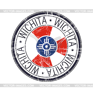 City of Wichita, Kansas stamp - royalty-free vector image