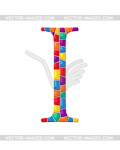 Letter I mosaic - stock vector clipart