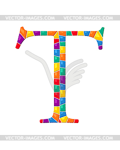 Letter T mosaic - vector clipart