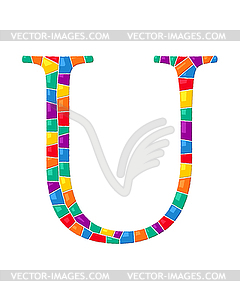 Letter U mosaic - vector image