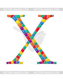 Letter X mosaic - stock vector clipart