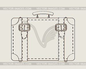 Винтажный дорожный багаж, чемодан - изображение в векторе / векторный клипарт