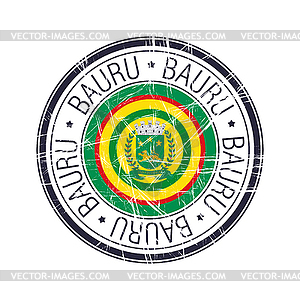 Город Бауру, марка Бразилии - векторное изображение EPS