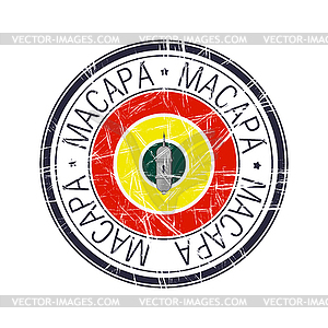 City of Macapa, Brazil stamp - vector clipart