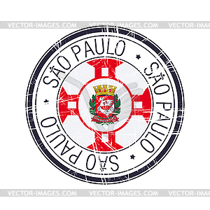 Город Сан-Паулу, марка Бразилии - иллюстрация в векторе