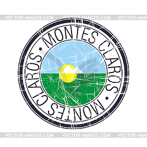 City of Montes Claros, Brazil stamp - vector clipart / vector image