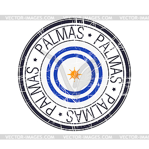 City of Palmas, Brazil stamp - vector clip art