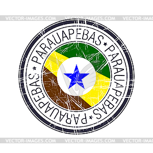 City of Parauapebas, Brazil stamp - color vector clipart