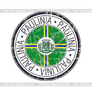 City of Paulinia, Brazil stamp - vector clipart