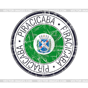 City of Piracicaba, Brazil stamp - royalty-free vector clipart