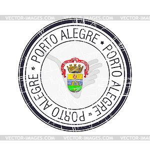 City of Porto Alegre, Brazil stamp - vector image