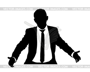 Business man with open arms  - vector clipart