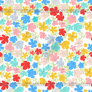 Spring flowers pattern - vector clipart / vector image