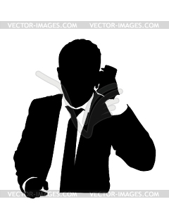 Suit man on phone  - vector image