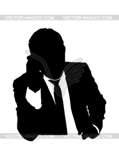 Suit man on phone - vector image