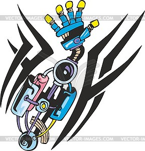 Biomechanical hand of robot - vector image