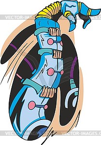 Biomechanical hand of cyborg - vector clip art
