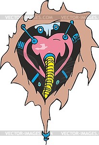 Biomechanical heart - vector clip art