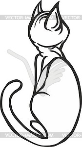 Элегантный сидячий кот - векторная иллюстрация