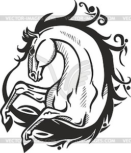 Horse tattoo - vector image