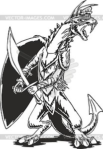 Dragon monster warrior - vector image