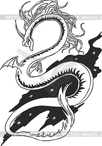 Japanese dragon worm monster - vector image