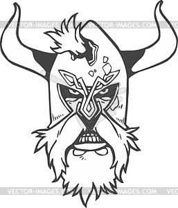 Viking in broken helmet - vector image