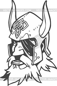 Viking in helmet with horns - vector clipart