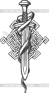 Viking sword and knot - vector clipart