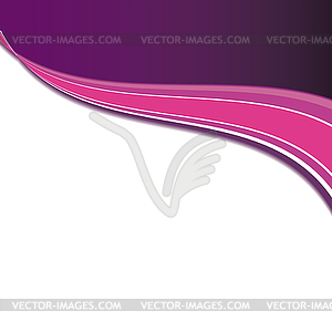 Pink abstract background with waved strips - vector image