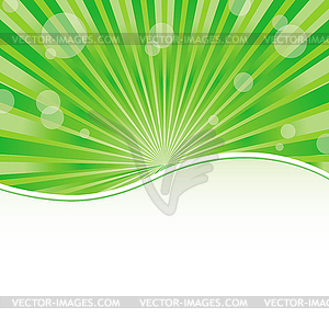 Green abstract card template with sun baubles and - vector clipart