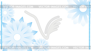 Light blue spring soft background with blue flowers - vector image