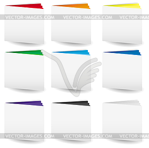 Set of cases study icon with colored pages - vector clip art