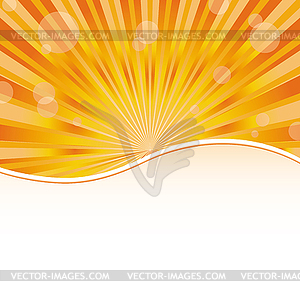 Orange abstract background template with sun baubles - vector clipart