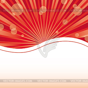 Red abstract card template with sun baubles and - vector clipart