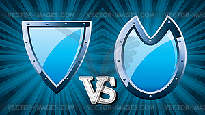 Guild defender signs for Medieval games with blue - vector clip art