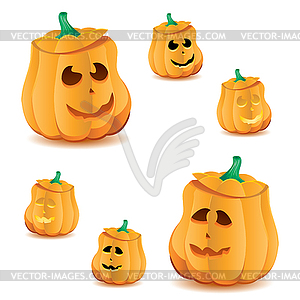 Набор Хэллоуин тыквы с вариациями - клипарт в векторном виде