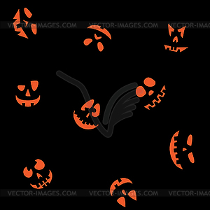 Хэллоуин бесшовные фон с Джеком О`Лантерн - изображение в векторе