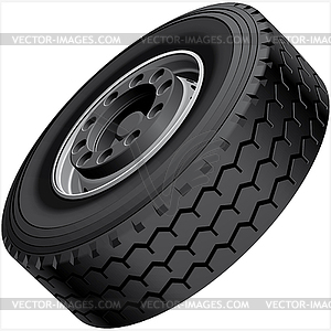 Construction truck fore wheel - vector image