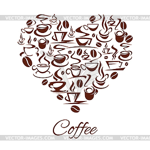 Kaffeehaus Cafe Herz Poster Kaffeetassen Stock Clipart