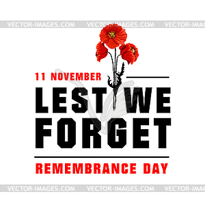 Poster for Remembrance day - vector image