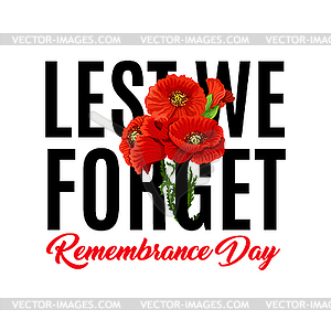 Remembrance day poppy icons - vector clip art