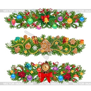 Weihnachtsgirlanden Des Weihnachtsbaums Geschenke Geschenke Vector Clipart