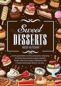 Sweet Desserts Bakery Shop Pastry Cakes Royalty Free Vector Clipart