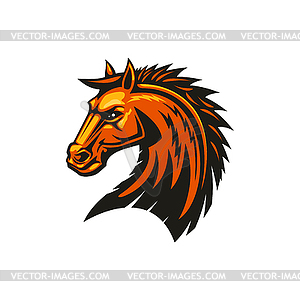 Mustang Horse Head Isolate Equestrian Sport Mascot Vector Clip Art