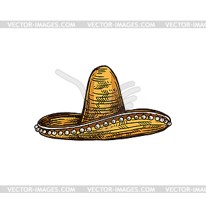 Sombrero Breiter Mexikanischer Hut Vektorisiertes Clip Art