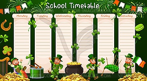 Расписание школы, расписание, недельный календарь - клипарт в векторном формате