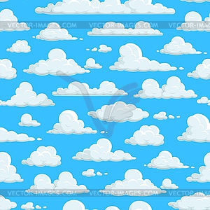 Cloudy Sky Seamless Pattern Clouds Background Stock Vector Clipart