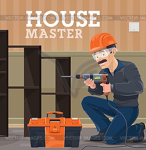 House repair and renovation service master - color vector clipart